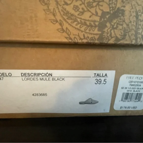 Free People Lourdes Black Leather Slip-On Shoes - Picture 6 of 7